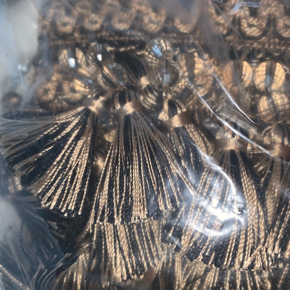Home decor trim , black and gold , fringe , poms and braids . Costume use too - Picture 5 of 6